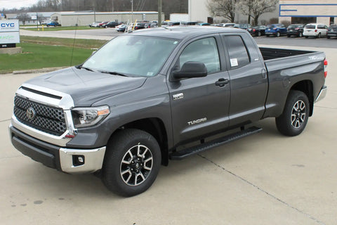 Raptor Series 1704-0132BT - 6 In OEM Style Slide Track Running Boards Black Textured Aluminum 07-21 Toyota Tundra Double Cab