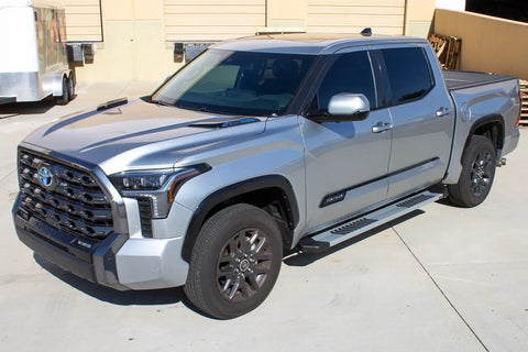Raptor Series 1704-0142 - 6 In OEM Style Slide Track Running Boards Brushed Aluminum 22-24 Toyota Tundra CrewMax Cab