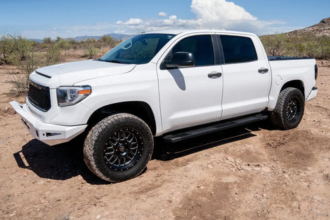 Raptor Series 1704-0143BT - 6 In OEM Style Slide Track Running Boards Black Textured Aluminum 07-21 Toyota Tundra CrewMax Cab