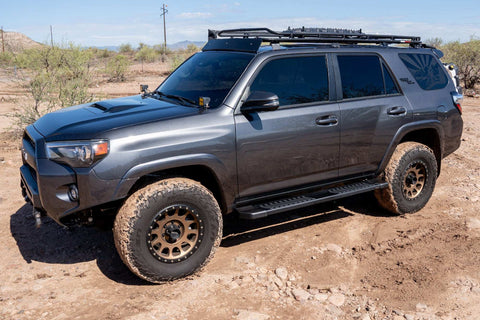 Raptor Series 1704-0144BT - 6 In OEM Style Slide Track Running Boards Black Textured Aluminum 10-23 Toyota 4Runner