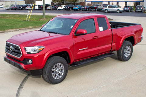 Raptor Series 1704-0367BT - 6 In OEM Style Slide Track Running Boards Black Textured Aluminum 05-23 Toyota Tacoma Access/Extended Cab
