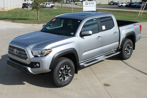 Raptor Series 1704-0378 - 6 In OEM Style Slide Track Running Boards Brushed Aluminum 05-23 Toyota Tacoma Double Cab
