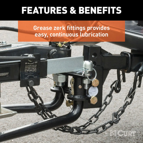 CURT 45934 HD Dual Ball Attachment for Weight Distribution Shank
