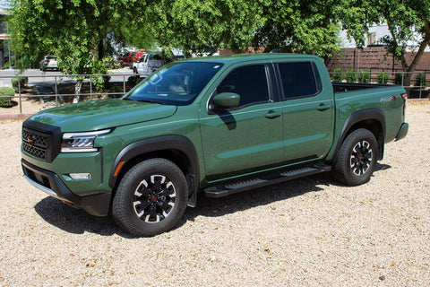 Raptor Series 1707-0589BT - 6 In OEM Style Slide Track Running Boards Black Textured Aluminum 05-24 Nissan Frontier Crew Cab