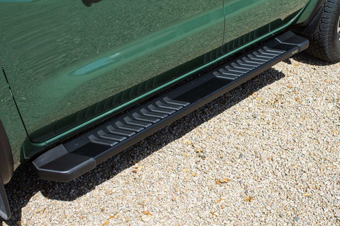 Raptor Series 1707-0589BT - 6 In OEM Style Slide Track Running Boards Black Textured Aluminum 05-24 Nissan Frontier Crew Cab
