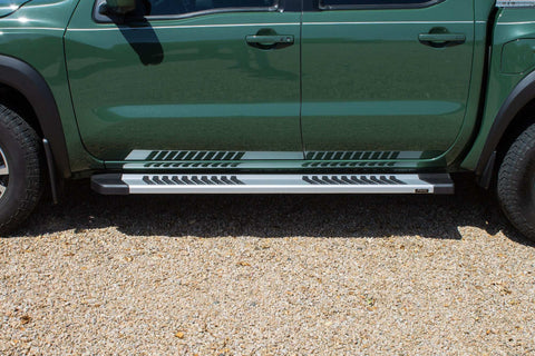 Raptor Series 1707-0589 - 6 In OEM Style Slide Track Running Boards Brushed Aluminum 05-24 Nissan Frontier Crew Cab