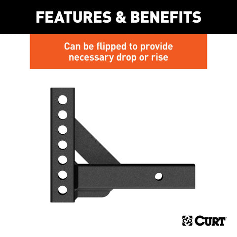 CURT 17100 Weight Distribution Shank (2 Shank, 2 Drop, 6 Rise)
