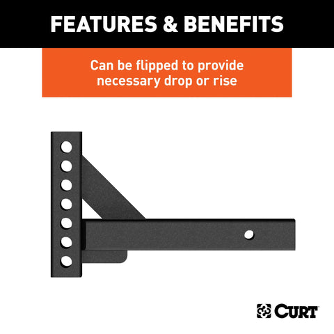 CURT 17102 Weight Distribution Shank (2 Shank, 2 Drop, 6 Rise)