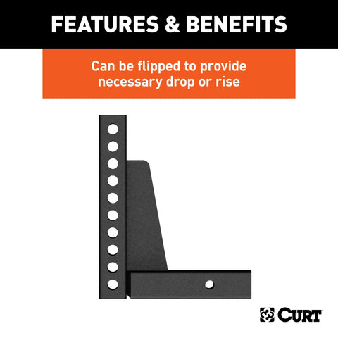 CURT 17123 Weight Distribution Shank (2 Shank, 7 Drop, 10-1/2 Rise)