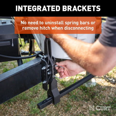 CURT 17510 Weight Distribution Hitch TruTrack Round Bar Fits 2 Inch Receiver 800 to 1000 Pound