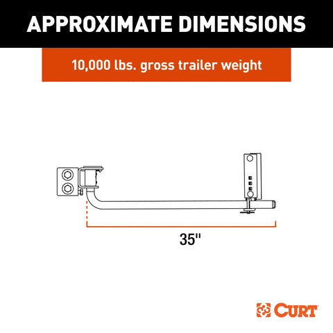 CURT 17600 TruTrack 2P Weight Distribution Hitch with 2x Sway Control, 8-10K (No Shank)
