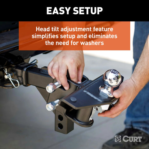CURT 17601 TruTrack 2P Weight Distribution Hitch with 2x Sway Control, 8-10K