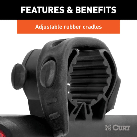 CURT 18013 Clamp-On Trailer Hitch Bike Rack Mount, Fits 2-Inch Shank, 3 Bicycles