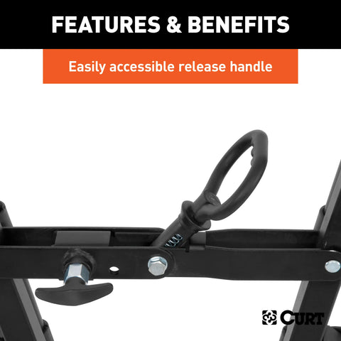 CURT 18013 Clamp-On Trailer Hitch Bike Rack Mount, Fits 2-Inch Shank, 3 Bicycles