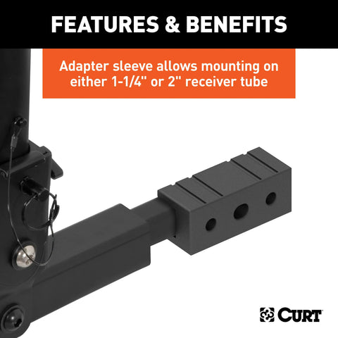 CURT 18030 Extendable Hitch-Mounted Bike Rack (2 or 4 Bikes, 1-1/4 2 Shank)