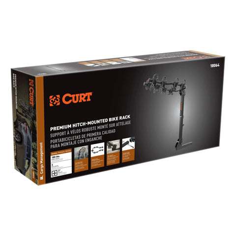 CURT 18064 Premium Hitch-Mounted Bike Rack (4 Bikes, 2 Shank)