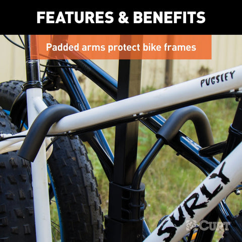 CURT 18087 Tray-Style Hitch-Mounted Bike Rack (4 Bikes, 2 Shank)