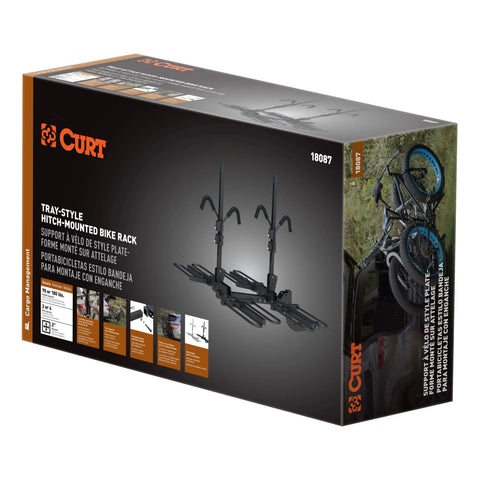 CURT 18087 Tray-Style Hitch-Mounted Bike Rack (4 Bikes, 2 Shank)