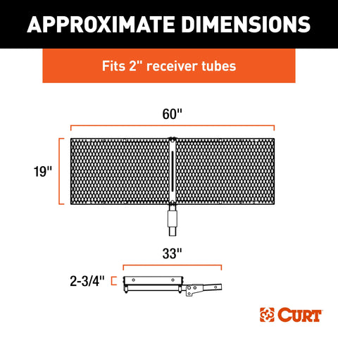 CURT 18100 60 x 20 Aluminum Tray Cargo Carrier (Folding 2 Shank, 500 lbs.)