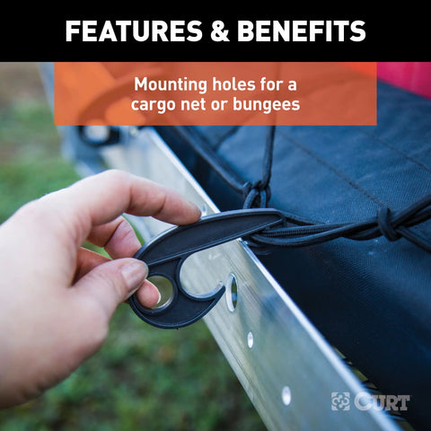 CURT 18100 60 x 20 Aluminum Tray Cargo Carrier (Folding 2 Shank, 500 lbs.)