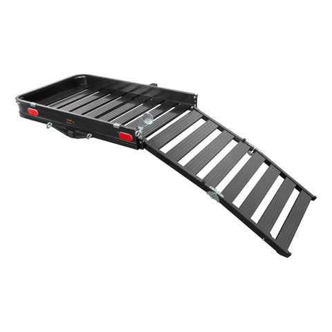 CURT 18112 50"x30" Aluminum Hitch Cargo Carrier with Ramp