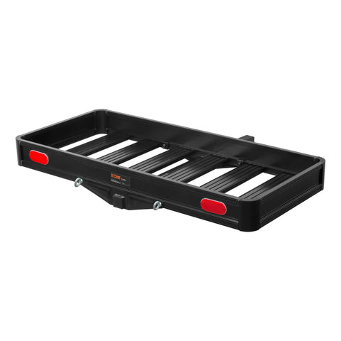 CURT 18113 49 x 22 Black Aluminum Basket Cargo Carrier (Fixed 2 Shank, 500 lbs.)