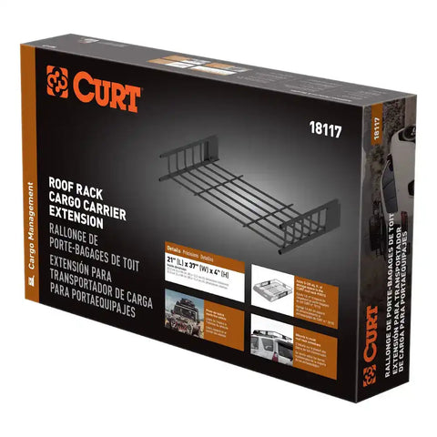CURT 18117 21 x 37-Inch Roof Rack Extension for Rooftop Cargo Carrier 18115