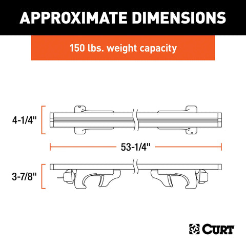 CURT 18118 - Universal 53-3/8-Inch Black Aluminum Roof Rack Cross Bars 2-Pack