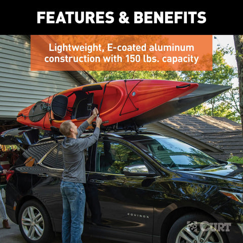 CURT 18118 - Universal 53-3/8-Inch Black Aluminum Roof Rack Cross Bars 2-Pack