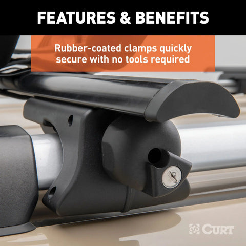 CURT 18118 - Universal 53-3/8-Inch Black Aluminum Roof Rack Cross Bars 2-Pack