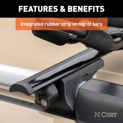 CURT 18118 - Universal 53-3/8-Inch Black Aluminum Roof Rack Cross Bars 2-Pack