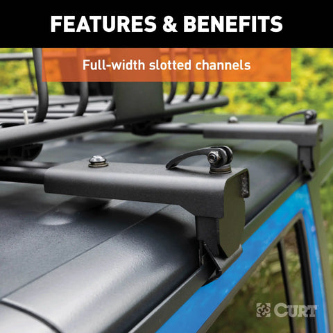CURT 18119 Jeep Roof Rack Crossbars for Wrangler JK (2-Pack)