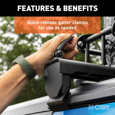 CURT 18122 Jeep Roof Rack Crossbars for Wrangler JL, Gladiator (2-Pack)