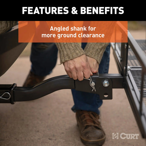 CURT 18153 60 x 24 Black Steel Basket Cargo Carrier (Folding 2 Shank, 500 lbs.)