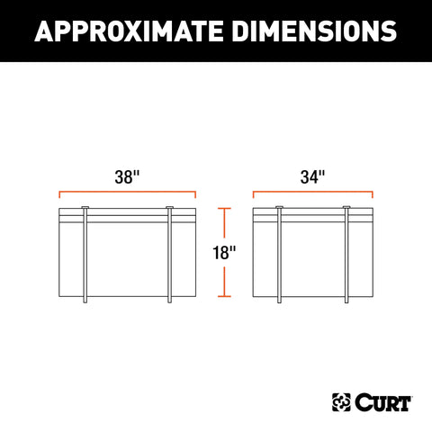 CURT 18220 38 x 34 18 Weather-Resistant Vinyl Roof Rack Cargo Bag