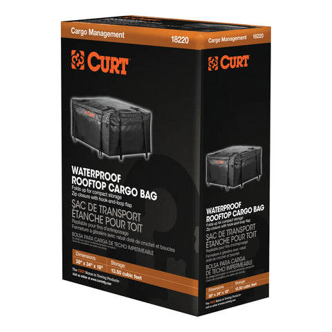 CURT 18220 38 x 34 18 Weather-Resistant Vinyl Roof Rack Cargo Bag