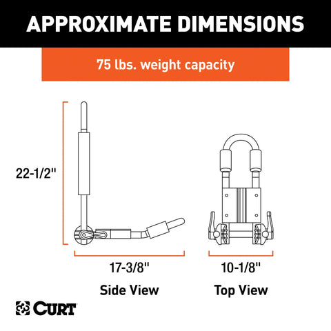 CURT 18320 Fully Adjustable Aluminum Universal Kayak Roof Rack Carrier, 2-Pack