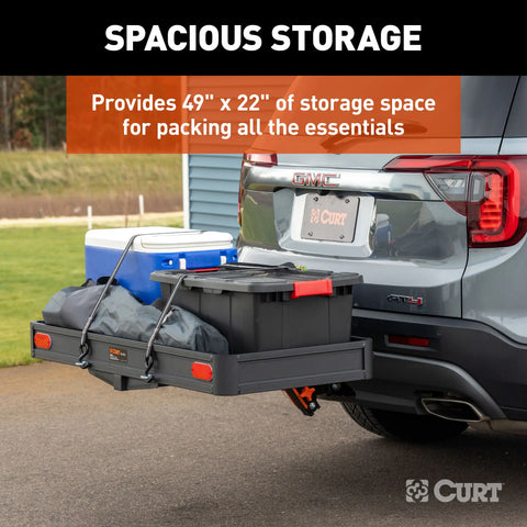 CURT 18415 ActiveLink 49 x 22 Aluminum Cargo Carrier, Fits 2 Receiver