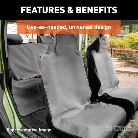 CURT 18501 Seat Defender 58 x 23 Removable Waterproof Black Bucket Cover