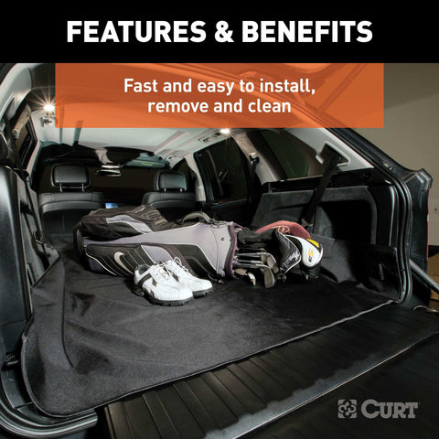 CURT 18530 - Seat Defender 60in. x Removable Waterproof Black Cargo Blanket Protector