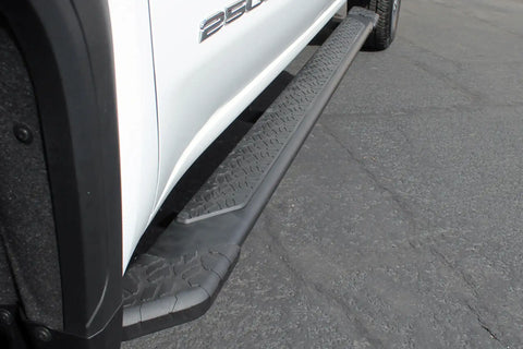 Raptor Series 1901-0052BT - 5 In Tread Step Slide Track Running Boards Black Textured Aluminum 19-24 Chevy Silverado/GMC Sierra 1500 20-24 Silverado/Sierra 2500/3500 HD Crew Cab