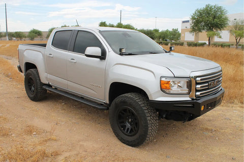 Raptor Series 1901-0342BT - 5 In Tread Step Slide Track Running Boards Black Textured Aluminum 15-24 Chevy Colorado/GMC Canyon Crew Cab