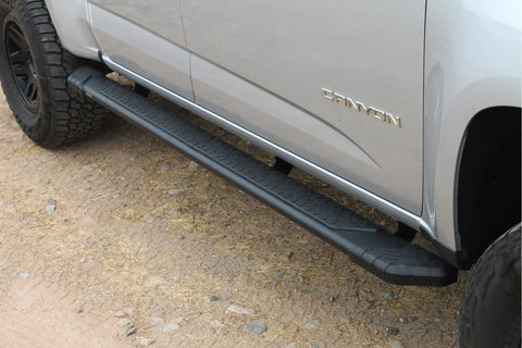 Raptor Series 1901-0342BT - 5 In Tread Step Slide Track Running Boards Black Textured Aluminum 15-24 Chevy Colorado/GMC Canyon Crew Cab