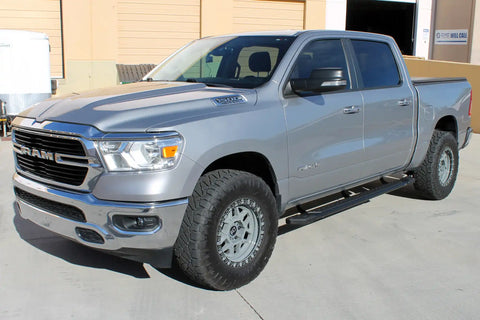 Raptor Series 1904-0132BT - 5 In Tread Step Slide Track Running Boards Black Textured Aluminum 07-21 Toyota Tundra Double Cab