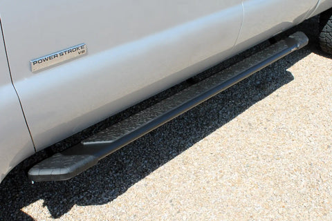 Raptor Series 1903-0344BT - 5 In Tread Step Slide Track Running Boards Black Textured Aluminum 99-16 Ford F-250/F-350 Super Duty Crew Cab