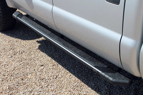 Raptor Series 1903-0344BT - 5 In Tread Step Slide Track Running Boards Black Textured Aluminum 99-16 Ford F-250/F-350 Super Duty Crew Cab