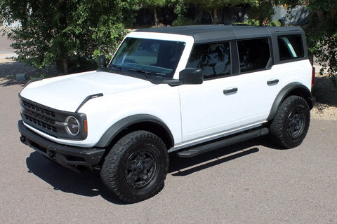Raptor Series 1903-0388BT - 5 In Tread Step Slide Track Running Boards Black Textured Aluminum 21-24 Ford Bronco 4-Door