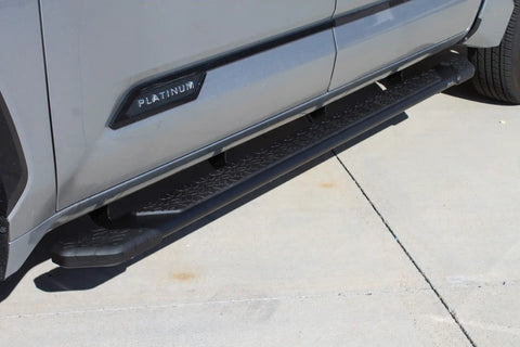 Raptor Series 1904-0142BT - 5 In Tread Step Slide Track Running Boards Black Textured Aluminum 22-24 Toyota Tundra CrewMax Cab