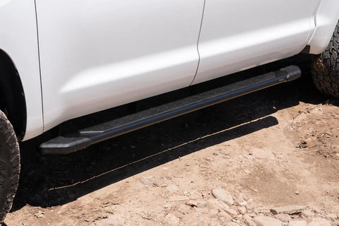 Raptor Series 1904-0143BT - 5 In Tread Step Slide Track Running Boards Black Textured Aluminum 07-21 Toyota Tundra CrewMax Cab