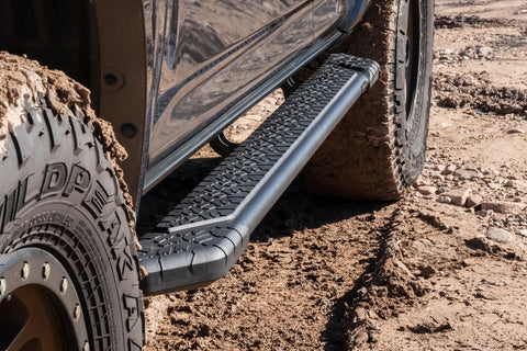 Raptor Series 1904-0144BT - 5 In Tread Step Slide Track Running Boards Black Textured Aluminum 10-23 Toyota 4Runner